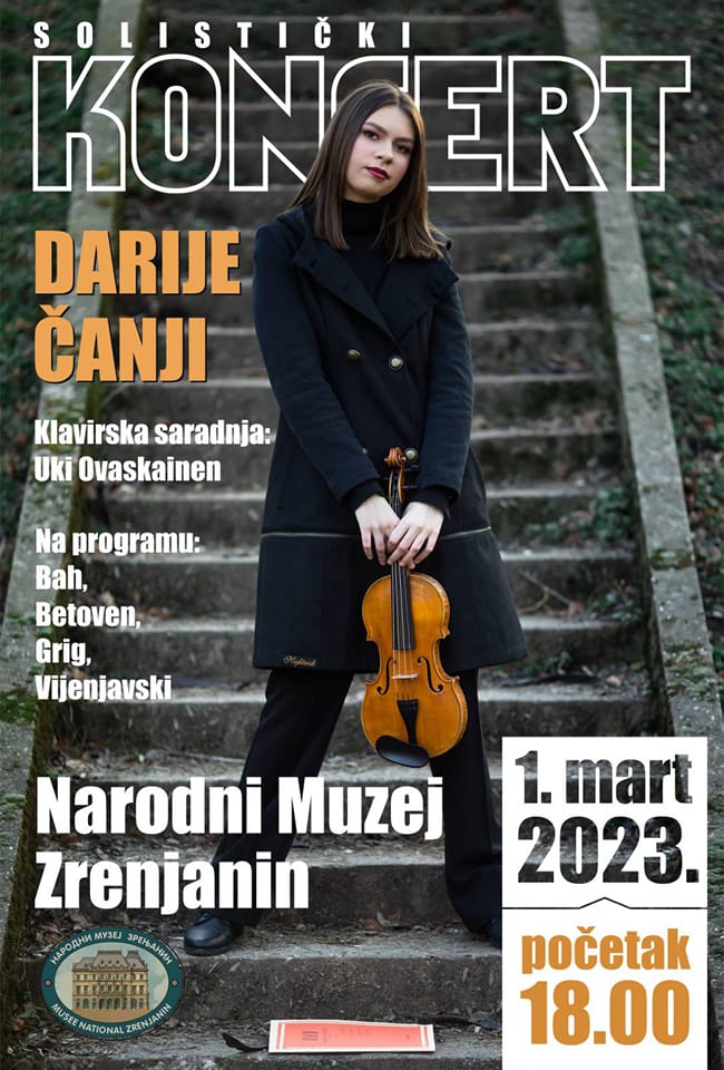 Read more about the article Дарија Чањи: најава солистичког концерта у Народном музеју Зрењанина